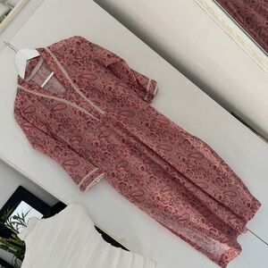 Pink Paisley Long Sleeve Kurta
